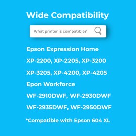 Cartridgeify 604XL Cyan Printer Cartridges Compatible with Epson 604 XL C Cartridges for Expression Home XP 2200 2205 3200 3205 4200 4205, Workforce WF-2950DWF WF-2935DWF WF-2930DWF WF-2910DWF
