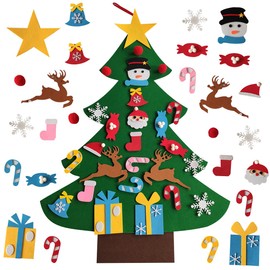 Felt Christmas Tree for Kids, 26 Removable Ornaments, Christmas Gifts for Kids, Christmas Decoration for Door Walls