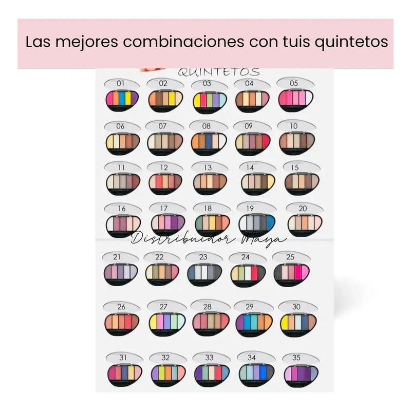 Quintetos Bissu Nuevos Paleta De Sombras Para Ojos 5 Tonos