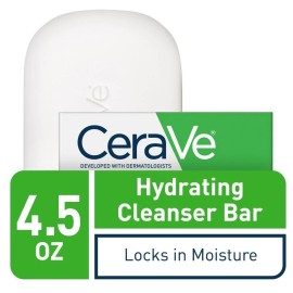 CeraVe Hydrating Cleanser Bar - Soap-Free Body & Facial Cleanser (4.5oz) w/ 5% C
