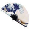 Amajiji Large Folding Fan, Chinease/Japanese Bamboo and Nylon-Cloth Folding Hand