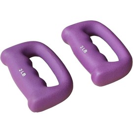 Set of 2 Hand Shaped Neoprene Exercise Workout Jogging Walking Cardio Dumbbells Pair - Color: 2-LB Purple