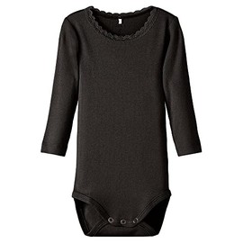 NAME IT Baby Girls' Nbfkab LS Body Noos, black