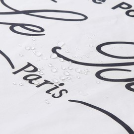 Le Bain Black Fabric White Printed Shower Curtain,Polyester Fabric Shower Curtain for Bathroom Decor, Waterproof Bathroom Curtains,72" W x 72" H