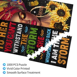 African American Puzzles for Adults 1000 Pieces Black Women Jigsaw Puzzles Black Queen Art Wooden Puzzles Fun Family Game Inspirational Toy Educational Intellectual