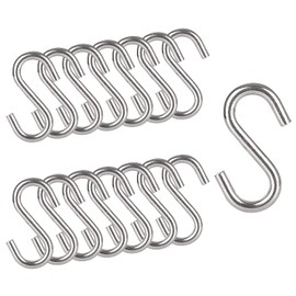 Oungy 15 PCS 304 Stainless Steel S Hooks 3.2 Inch 5/16 Inch Thick Heavy Duty S Hooks S Shaped Utility Hook for Hanging Hammock Stand Swing Plants, Loads up to 550 lbs