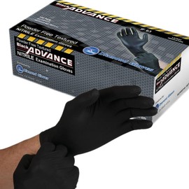 Diamond Heavy Duty 6mil Black Nitrile Disposable Gloves - Latex-Free & Powder-Free Cleaning Food Gloves Hand Household Kitchen 100-ct Box Palm - Size: L, Number of Items: 100-ct (1 box)