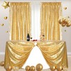 Poise3EHome Gold Sequin Backdrop Curtains, 2 Panels Gold Sequin Backdrop,