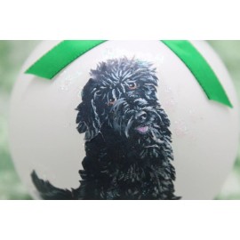 D268 Hand-made Christmas Ornament dog - doodle poodle - black sitting cute