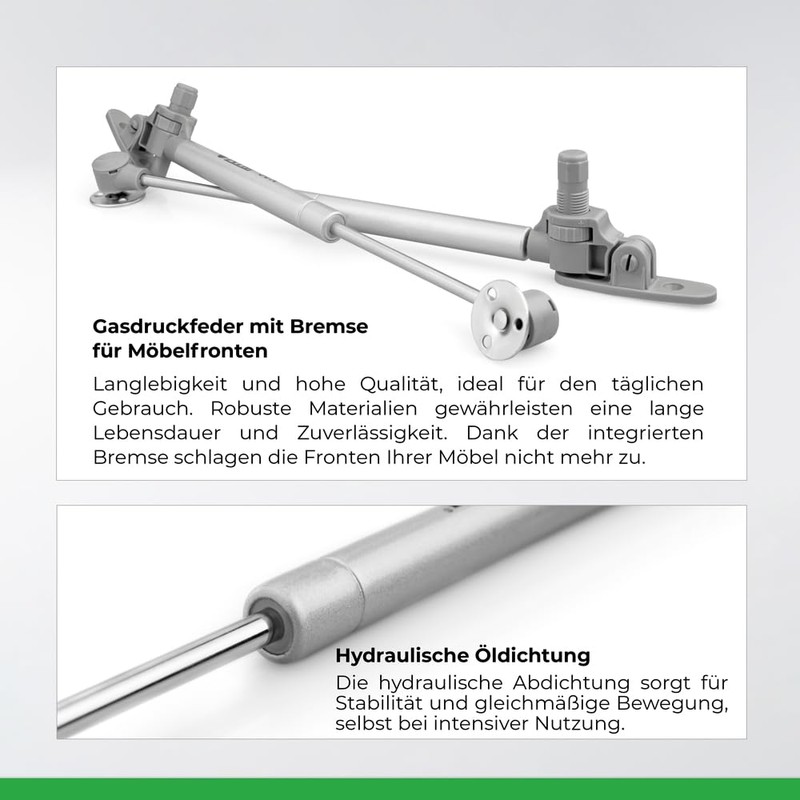 ATM® Gas pressure damper with brake for furniture and flap
