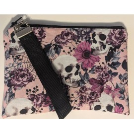 Muave Skull Elegance Keychain Wristlet