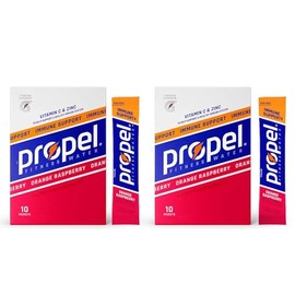 GARIZZE Sobres de Polvo Propel, Naranja Y Frambuesa Con Electrolitos Y Vitaminas, 20 Sobres (Paquete de 2) - En Caja                                  