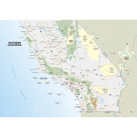 ConversationPrints SOUTHERN CALIFORNIA ROAD MAP POSTER PICTURE PHOTO BANNER losangeles pacific
