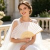 FVBKCOT 2 Pieces White Wedding Fans, Hand Fan Folding, Folding