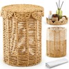 Ctosree 1.3 Gallons Small Wicker Trash Can with Lid Handle