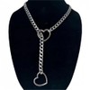 COLORFUL BLING Love Heart O-Ring Slip Chain Chunky Necklace for