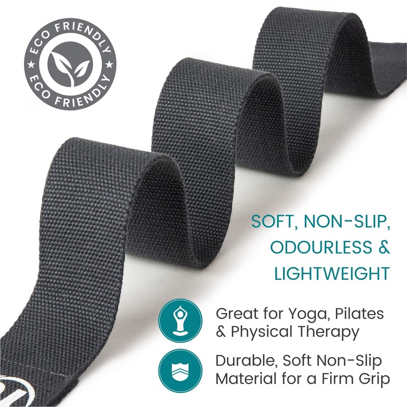 Yoga Studio YS/Strap/DRing/2.5/Grey/OL Belt Loop Metal D-Ring Buckle Graphite Grey
