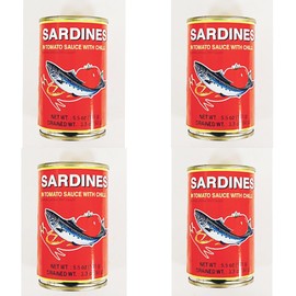 Sardines in Tomato Sauce with Chili, 5.5 oz, Pack of 4