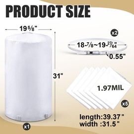 MotiMind 8 Pcs Dust Collector Bags and Band Clamps Set, Filter Replacement Bag, Fit for Dust Collector Woodworking with Diameters from 18-7/8 to 19-27/64 (1.97mil)