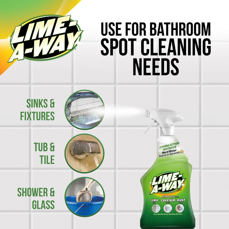Lime-A-Way Bathroom Cleaner, 32 fl oz Bottle, Removes Lime Calcium