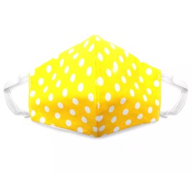 Mia Jewel Shop Fabric Face Mask Cotton Reusable Washable Adult Handmade in USA Yellow Polka Dot