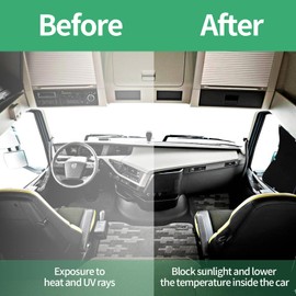 PSLER Thick Side Window Sunshade for Semi-Truck Fit for Freightliner Volvo VNL International Trucks Adjustable Shape UV Block Sunshade