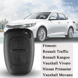 2 x Key Fob Key Cover Replacement for Vauxhall Vivaro Renault Traffic Movano Kangoo Nissan Remote Key Shell Case 2 Buttons Key Shell without Blade