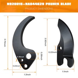 WELURE N920015 + NA044629 Pruning Saw Blade Kit Compatible for De-Walt Pruning Saw Replacement for DCPR320 DCPR320B DCPR320B-B3 DCPR320D1 Pruner Blade - Black