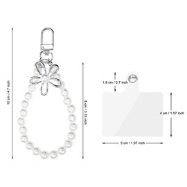 PENTA ANGEL Pearl Keychain for Women Key Chain Phone Charm for Purse Wallet Bag Car Keys Christmas Birthday Gift (2, Gold, Silver)