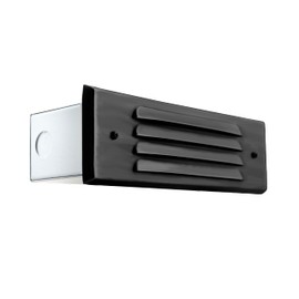 DLaguna Outdoor Step Light Black Finish Louvered Brass Faceplate Steel Box Low Voltage 12V LED Garden Patio Backyard Landscape Lighting