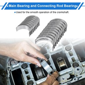 X AUTOHAUX Main Bearing and Connecting Rod Bearing Kit No.12215BC25A/12150BC20C for NISSAN JUKE 2005-2017 Engine Crankshaft Rod Bearing Metal Silver Tone 18 Pcs