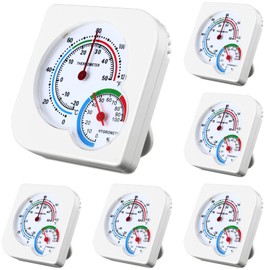 Kathfly 6 Pcs Indoor Thermometer and Humidity Gauge Indoor Mini Thermometer Hygrometer Temperature Humidity Meter Temperature and Monitor with Pointers for Home, Kitchen, Planting Room
