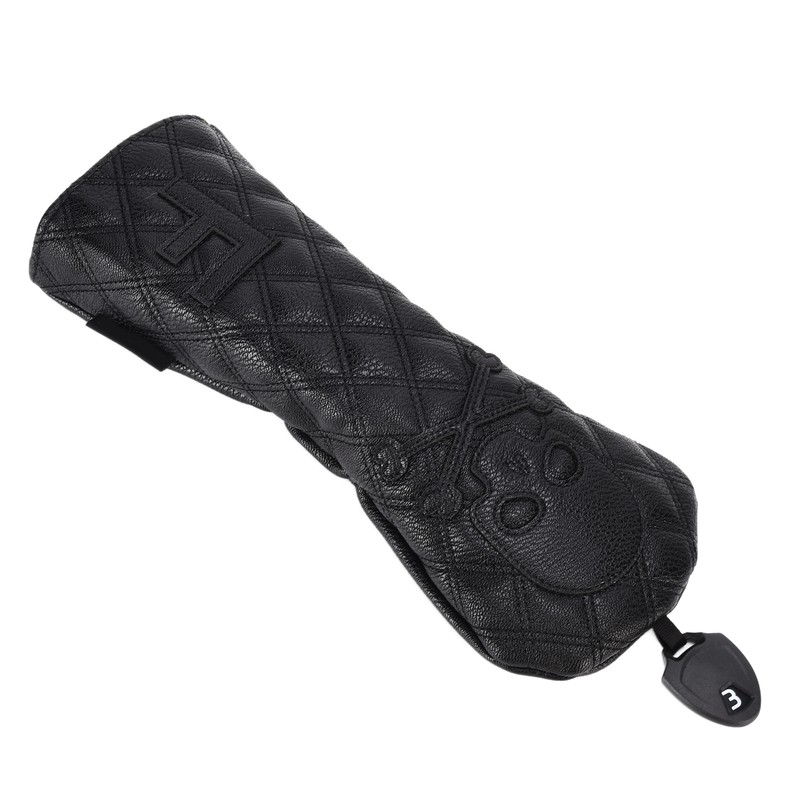 PU Leather Golf Wood Head Covers Waterproof Golf Skull Pattern