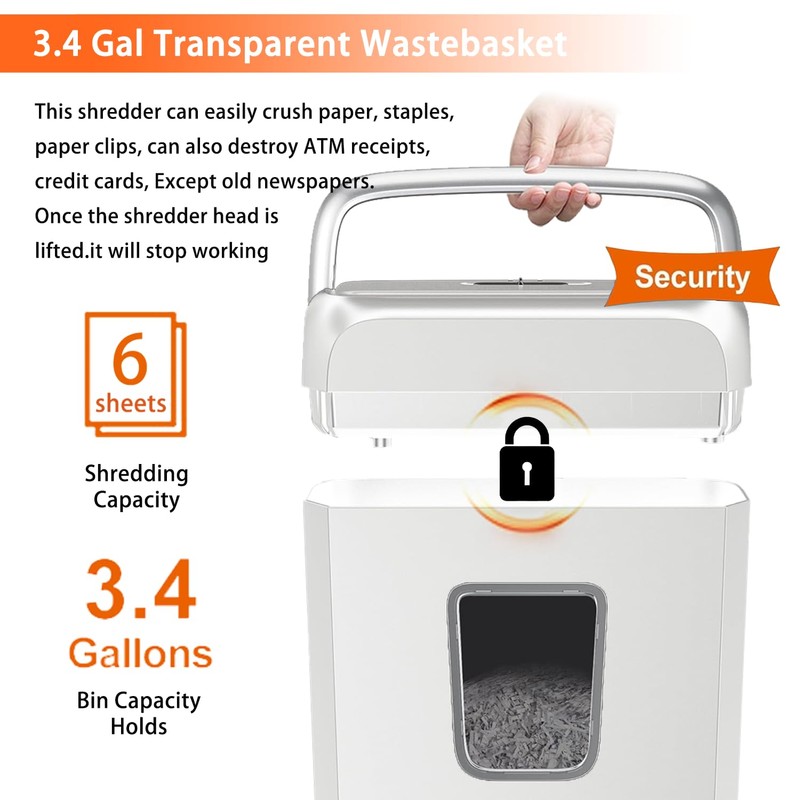 Bonsaii Quiet Cross-Cut Shredder, Ideal for Home Offices, Low-Noise Shredder,