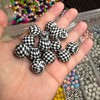 15mm Printed Silicone Beads - 10pc:_Mini Checkered