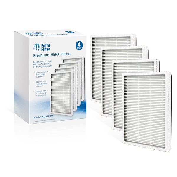 Fette Filter - 4 Pack of 86889 HEPA Filters Compatible with EF-1 Sears Kenmore Vacuums & Panasonic Uprights Vacuums (Compares to MC-V199H)