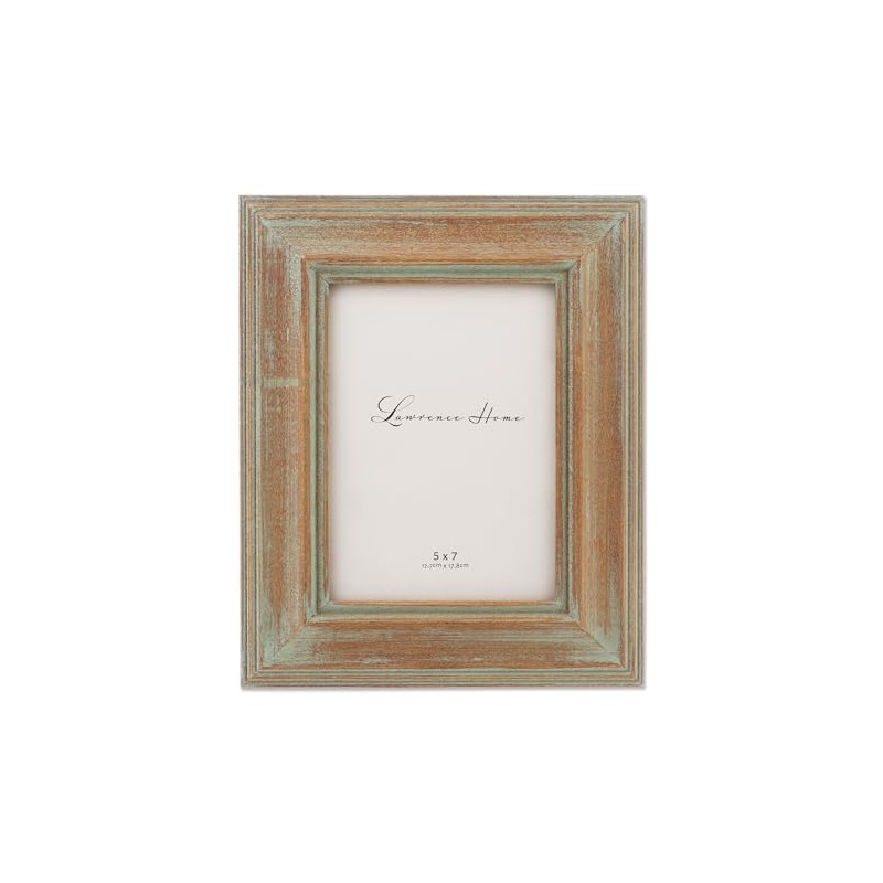 Lawrence Frames 5x7 Weathered Wood With Verdigris Wash Picture Frame