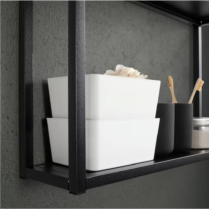 KUGGIS Storage Organizer Box With Lid Heavy Duty White PET