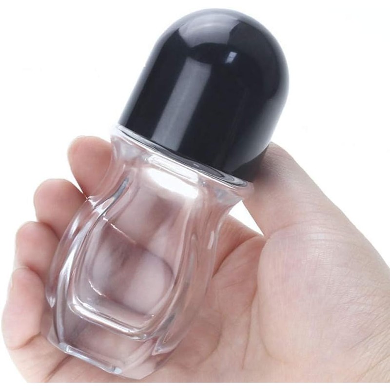 PurYupearl 2Pcs 30ML Red Deodorant Roller Bottle Empty,Glass Roller Bottles