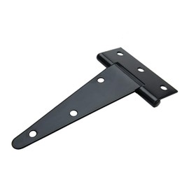 LUCKYBEE Door Hinges Heavy Duty T-Hinge Hinges 5" Length School Room T Shape Closet Cabinet Gate Door Tee Hinges Hardware Black Set of 2