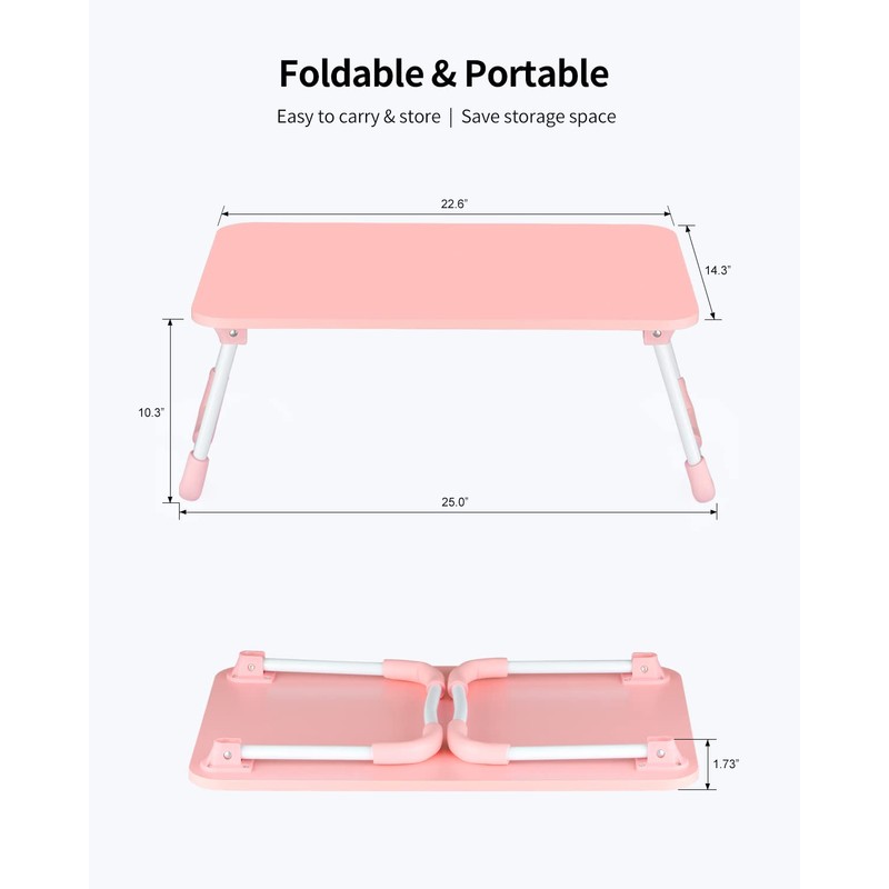 Ruxury Folding Lap Desk Laptop Stand Bed Desk Table Tray,