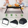 Kaukinye Bamboo Bed Tray Table with Foldable Legs, Breakfast Tray,