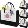 Paterr 4 Pcs Christian Canvas Tote Bags for Women Religious