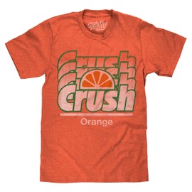 Tee Luv Men's Orange Crush Logo Shirt - Vintage Crush Soda Gradient Graphic Tee, Orange Heather, 3XL