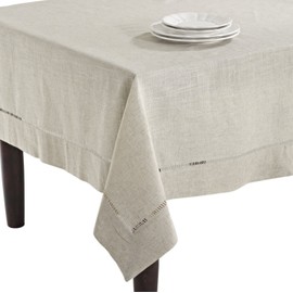 SARO LIFESTYLE 731 Toscana Tablecloths, 65 by 140-Inch, Oblong, Natural