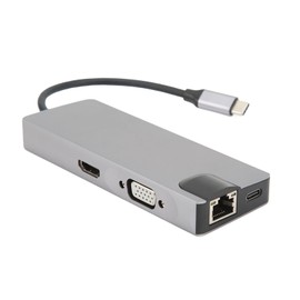 8 in 1 Type C to VGA HD Multimedia Interface Hub Adapter PD Fast Charging USB3.0 Hub