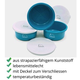 AMKA Food Bowl Bowl 1 Litre with Lid Fürfutterschüssel Water Bowl for Horses, Dogs Animals Set of 3 Colour Petrol