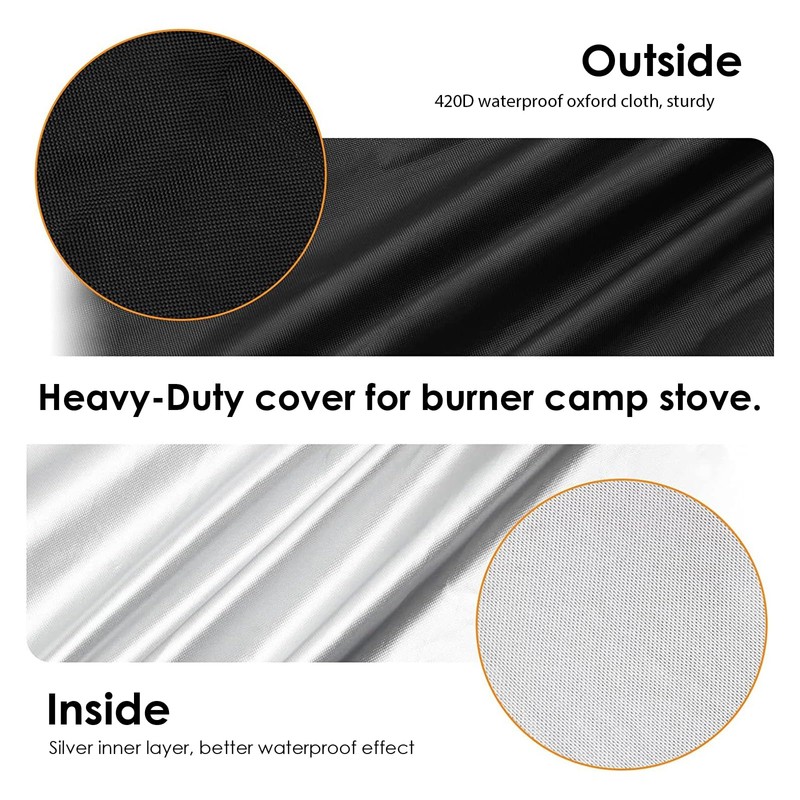 Heavy-Duty Waterproof Patio Cover for 2-Burner Outdoor Cooking System, Camp