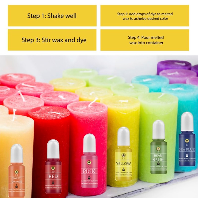 Beesworks Candle Dyes | 16 Colors Liquid Dyes for DIY
