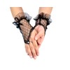 JISEN Women Wedding Banquet Party Fingerless Bow Lace Bridal Gloves